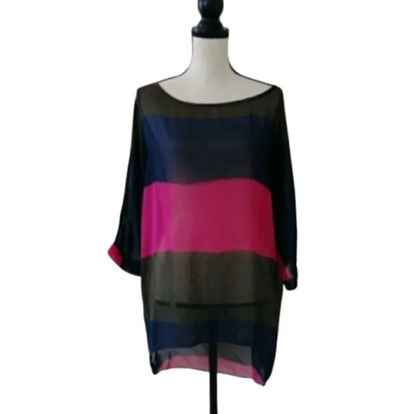 Oversized Sheer Chiffon TunicTop - Picture 4 of 8